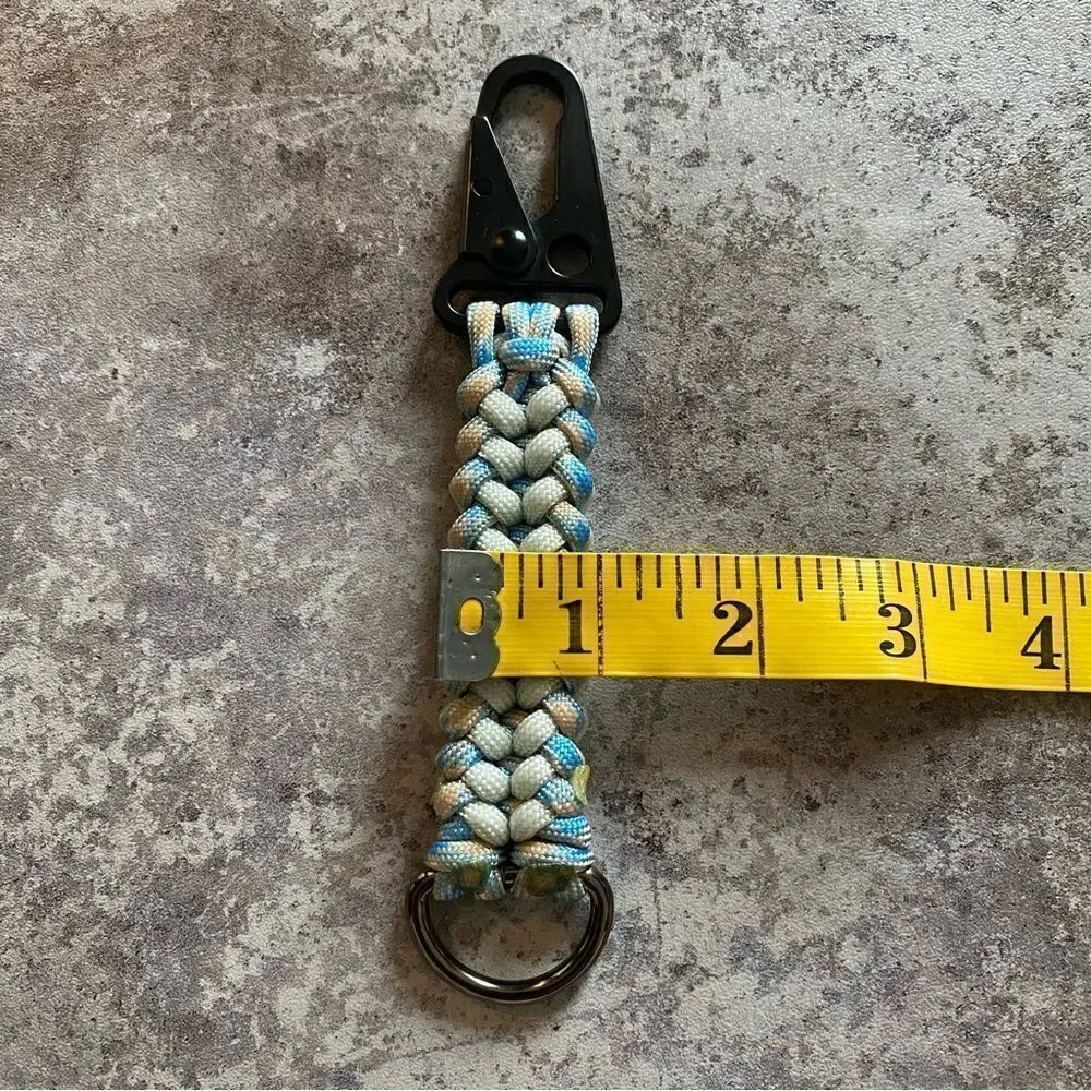 Paracord Keychain NEW Handmade USA North Carolina Blue Gray Sporty